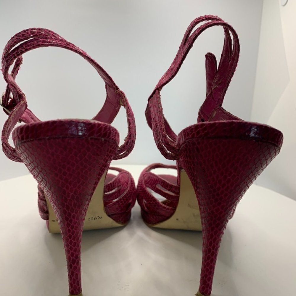 White House Black Market Pink Snakeskin Slingback 4.5 Heel - Picture 4 of 6